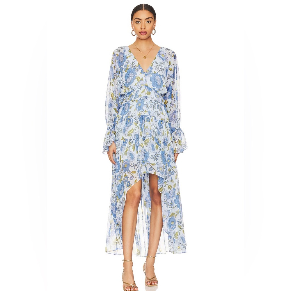 Steve Madden Blue Floral Long Sleeve Dress